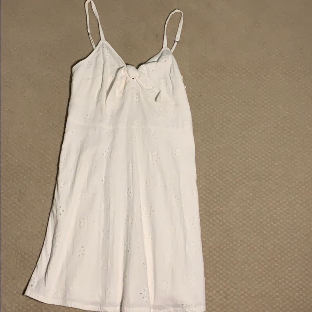 Hollister Embroidered White Tie Dress